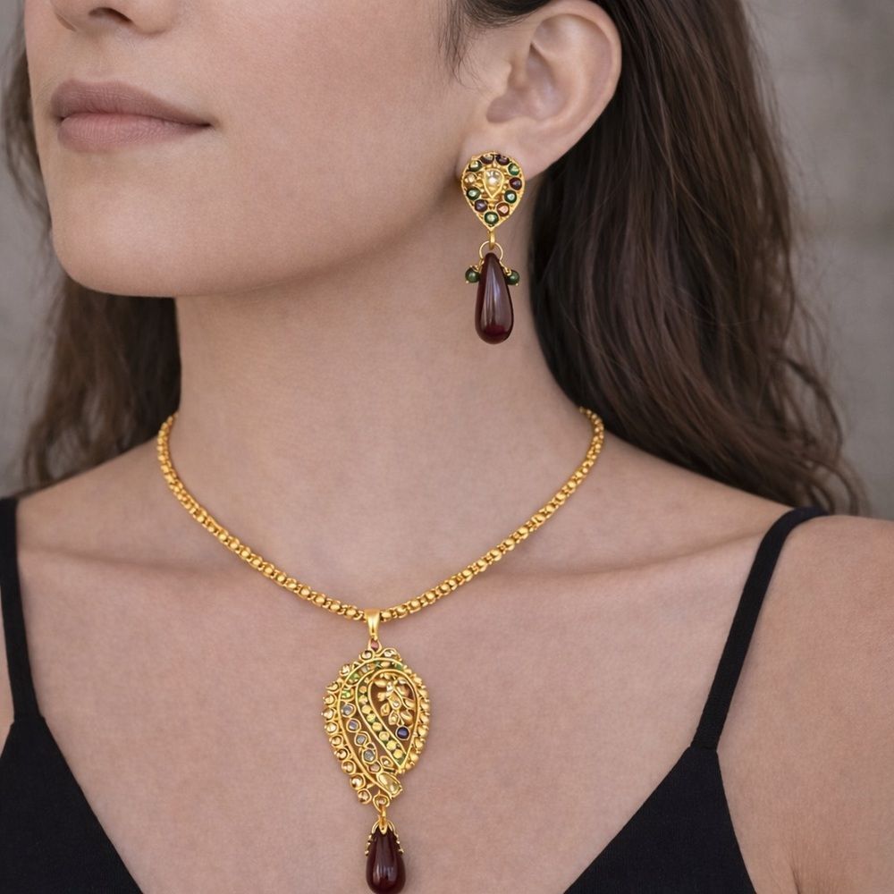 Bollywood Glamour Necklace & Earrings Set